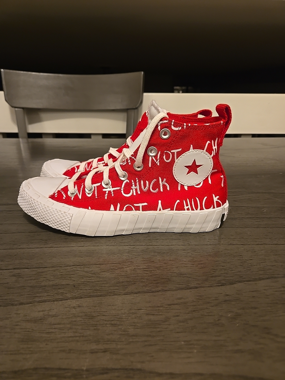 Converse UNT1TL3D High Top Sneakers Red/White "Not A Chuck" Size 6